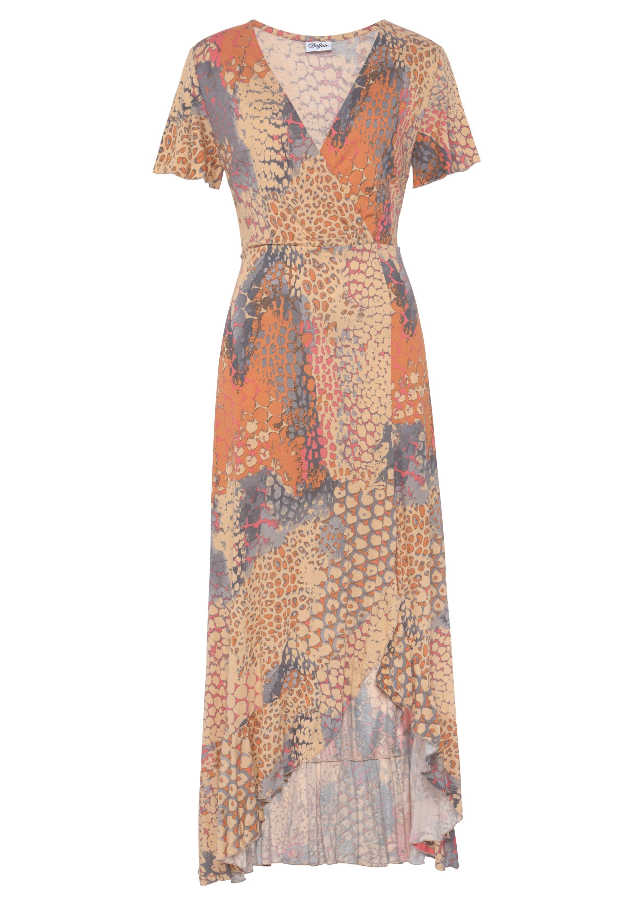 Buffalo Maxikleid, mit Animalprint, Schlitz und Volant, Flügelärmel, Druckk günstig online kaufen