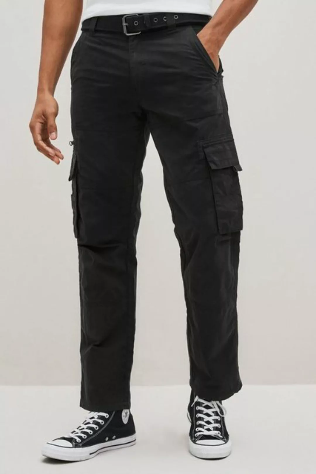 Next Cargohose Relaxed Fit Tech Cargohose mit Gürtel (2-tlg) günstig online kaufen