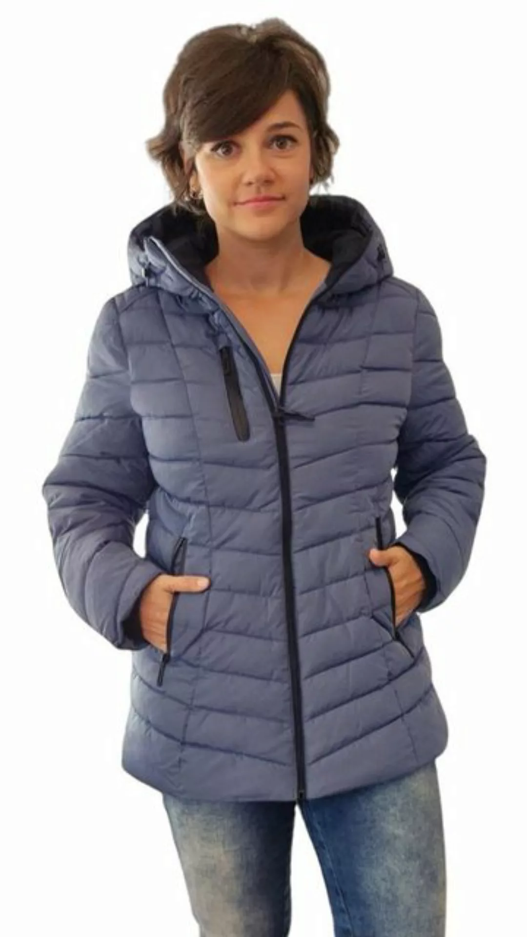 BLUE FLAME Steppjacke 60-307 Long-Steppjacke mit Kapuze Jacke fällt klein a günstig online kaufen