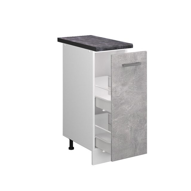 Vicco Apothekerschrank R-Line, Beton/Weiß, 30 cm, AP Anthrazit günstig online kaufen