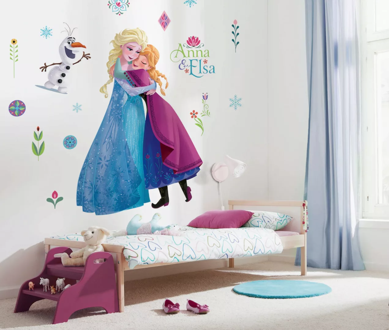 Disney Wandtattoo Die Eiskönigin Nordix Sommer Xxl Blau und Lila 127 x 200 günstig online kaufen