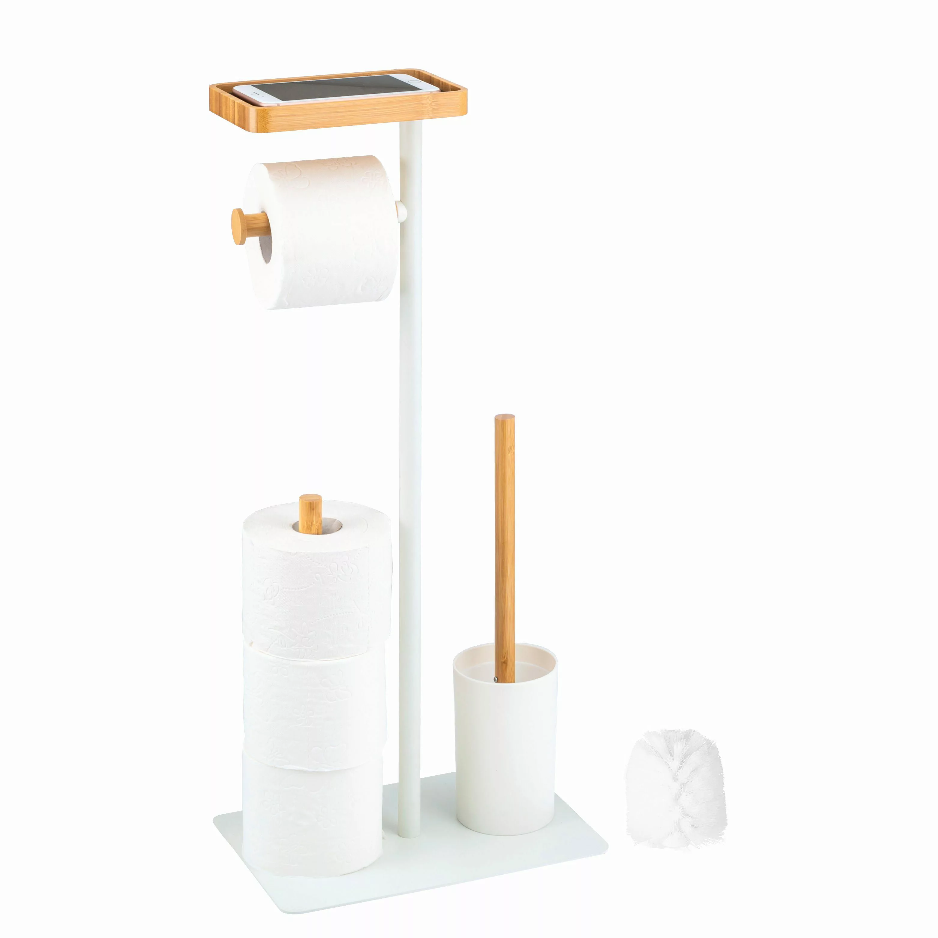 eluno WC-Garnitur 4in1, WC-Bürste, (Ersatz)Rollenhalter, Ablage, günstig online kaufen