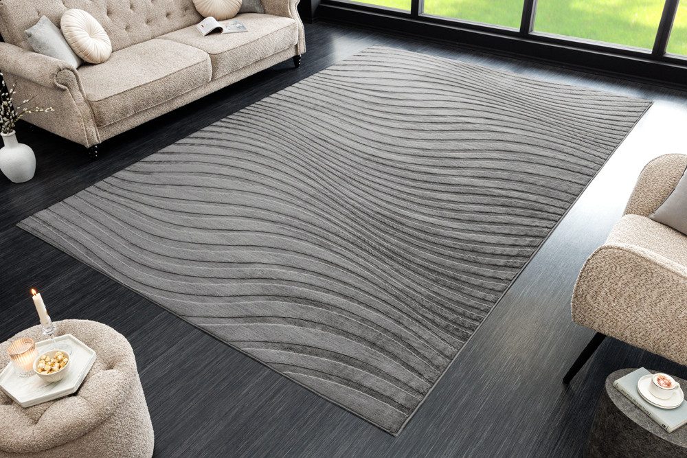 riess-ambiente Designteppich WAVE 350x235cm anthrazit · günstig online kaufen