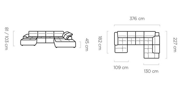 Xlmoebel Ecksofa Wohnlandschaft in U-Form mit modernem Design und Textilbez günstig online kaufen