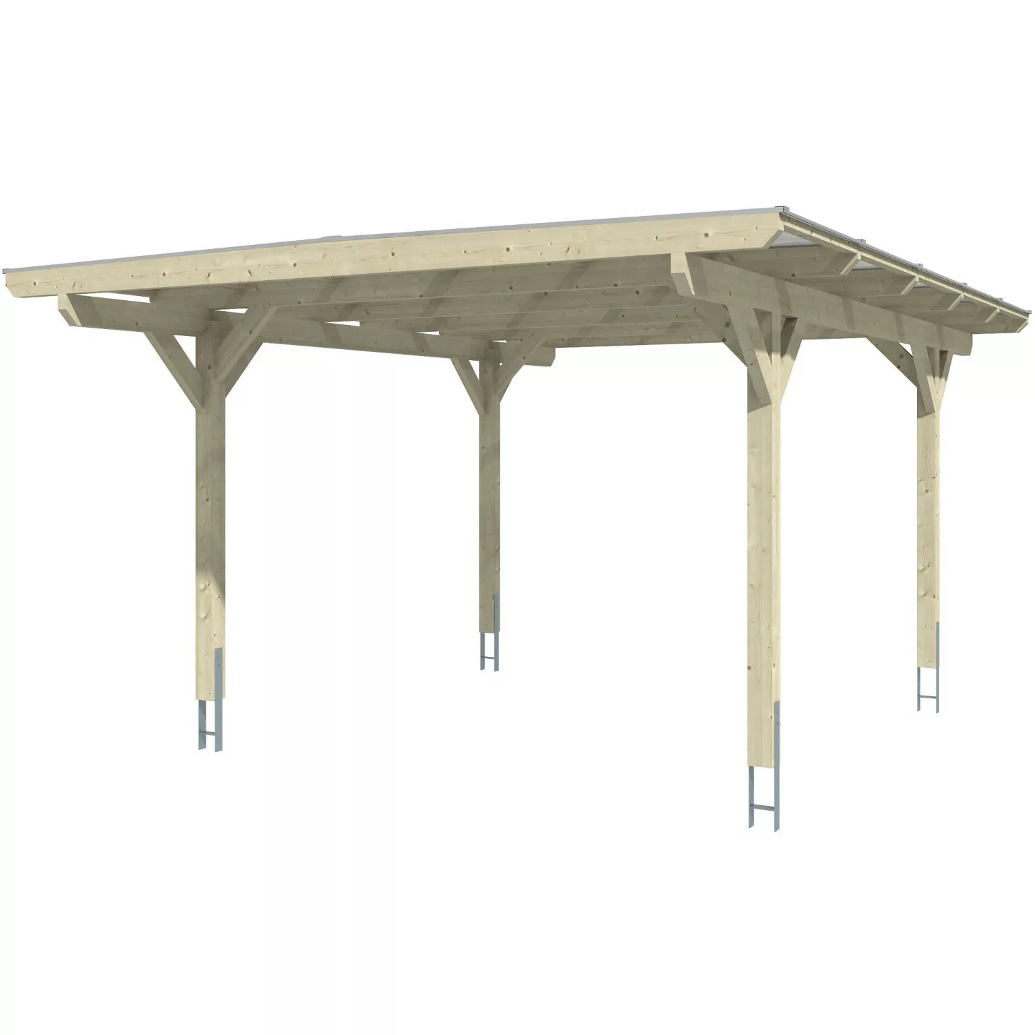 Skan Holz Carport Odenwald Eiche hell 428 x 541 cm günstig online kaufen