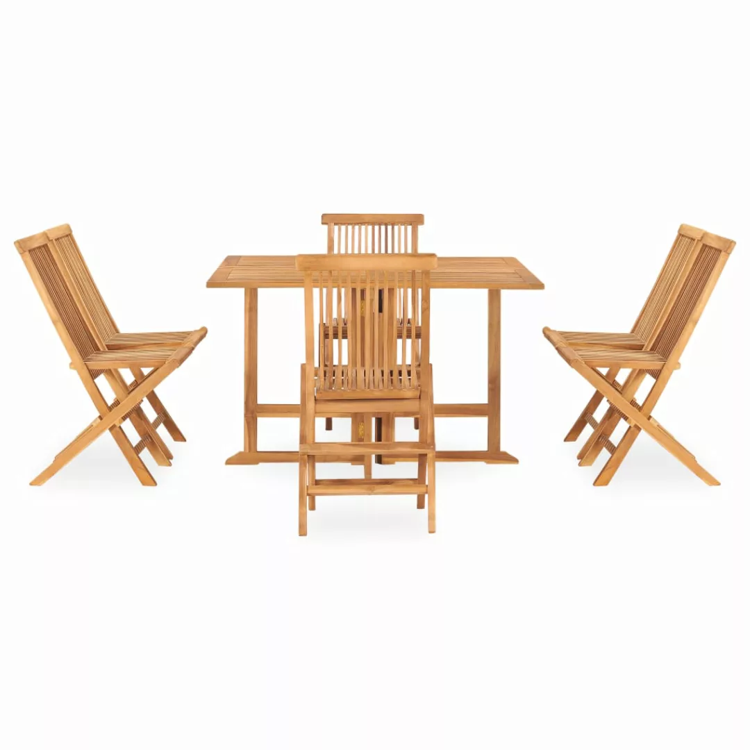 7-tlg. Garten-essgruppe Klappbar Massivholz Teak günstig online kaufen