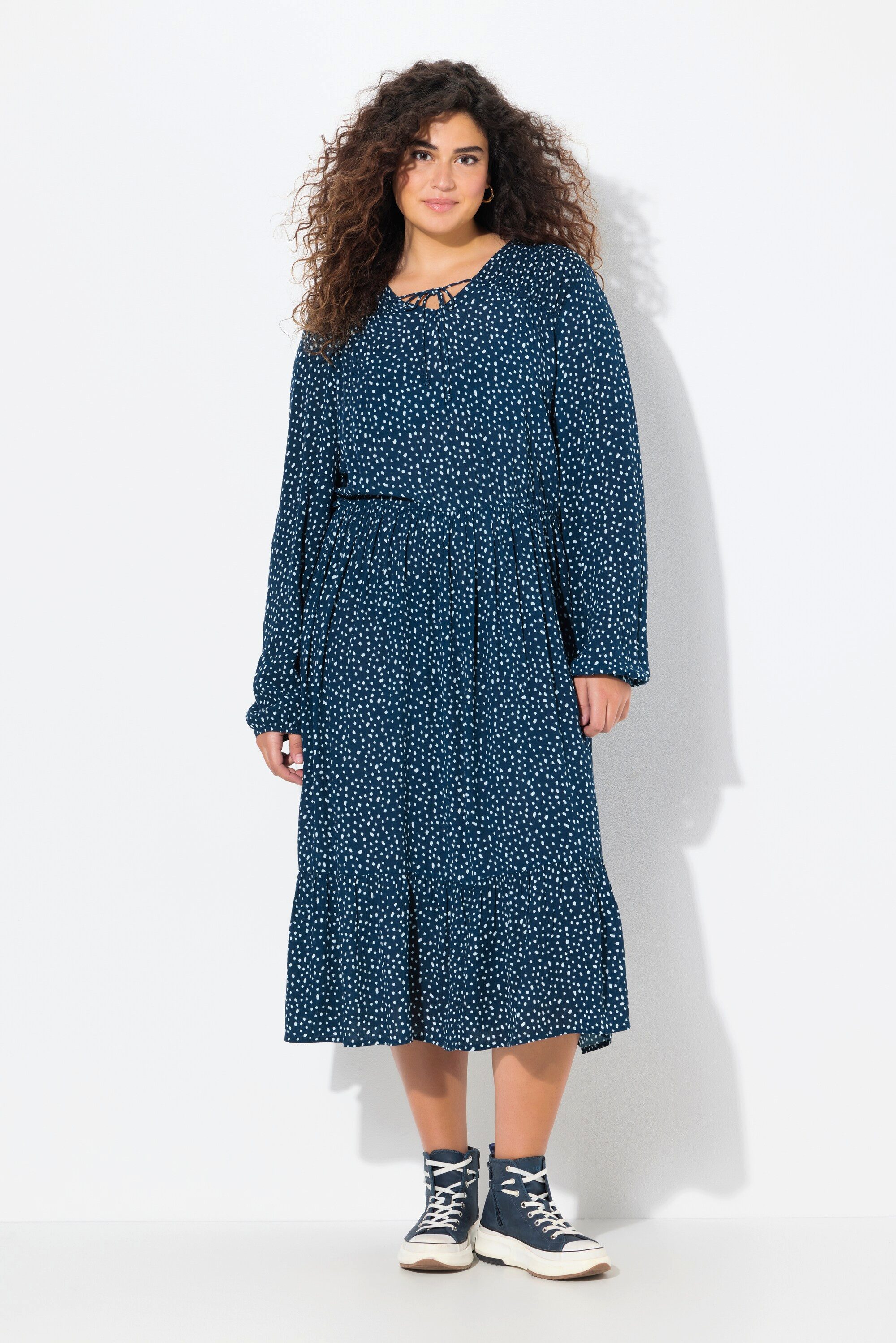 Ulla Popken Midikleid Midikleid Pünktchen A-Linie günstig online kaufen