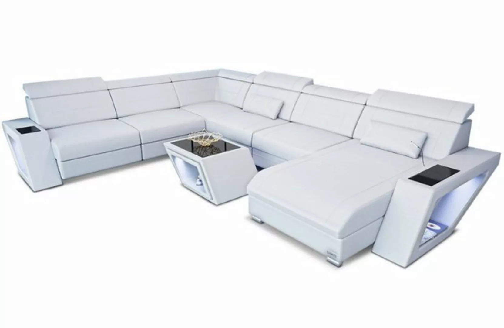 Sofa Dreams Wohnlandschaft Leder Sofa Couch Catania XXL U Form Ledersofa, m günstig online kaufen