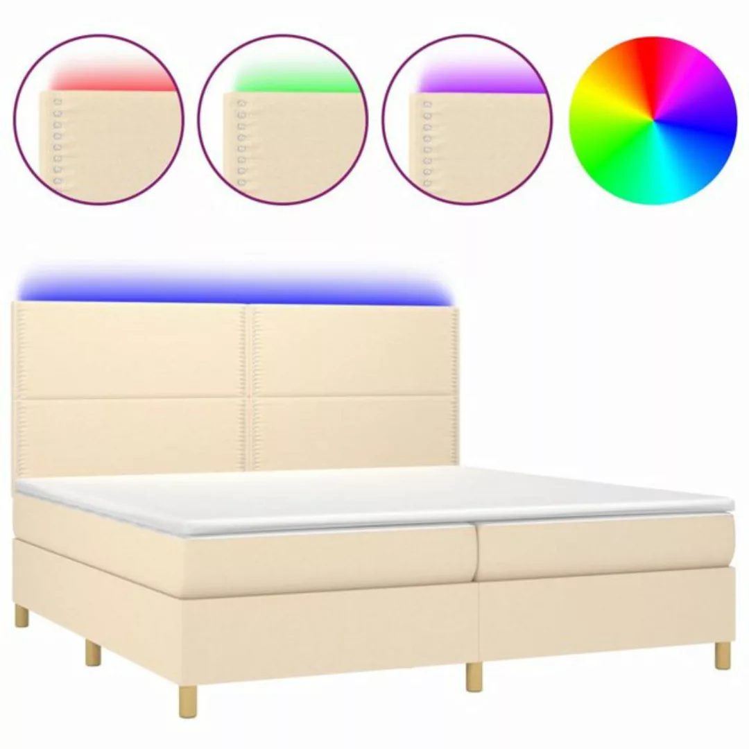 vidaXL Boxspringbett Bett Boxspringbett mit Matratze & Topper & LED (200 x günstig online kaufen