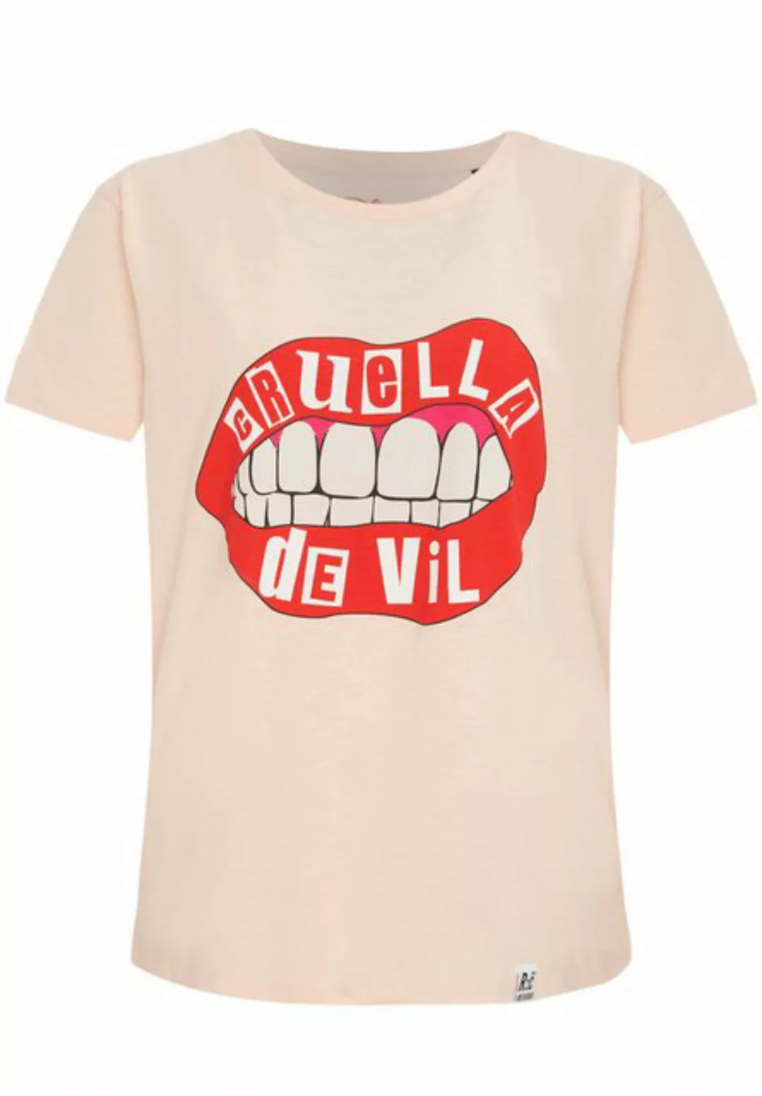 Recovered T-Shirt Cruella Devil Lips GOTS zertifizierte Bio-Baumwolle günstig online kaufen