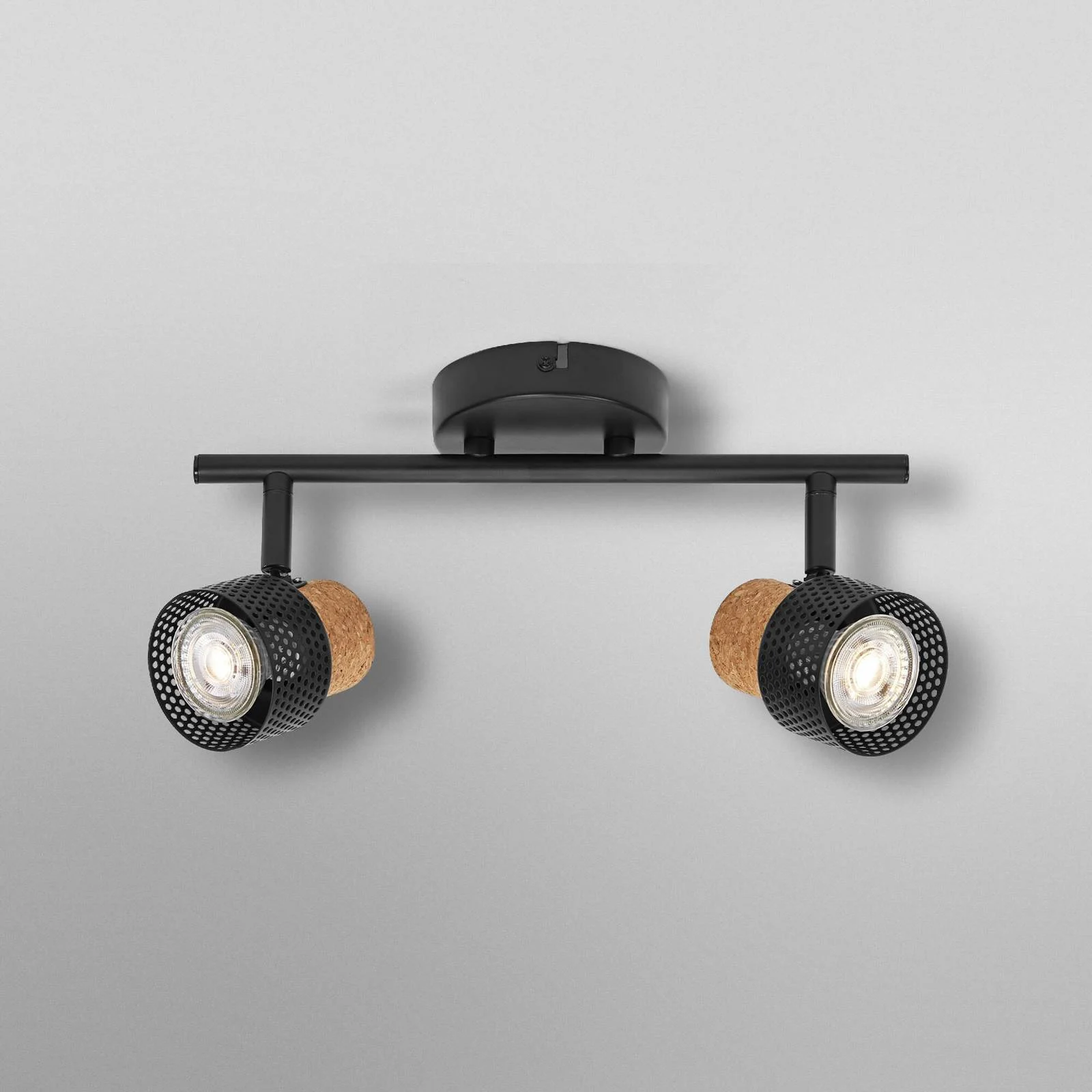 OSRAM Deckenstrahler CORK, schwarz, 2 Spots GU10-LED 927 dim günstig online kaufen