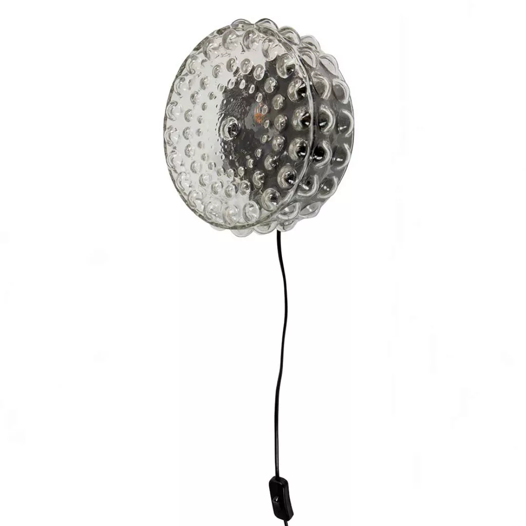 Glas Wandlampe Retro Stil 25 cm breit Kabel mit Schalter günstig online kaufen