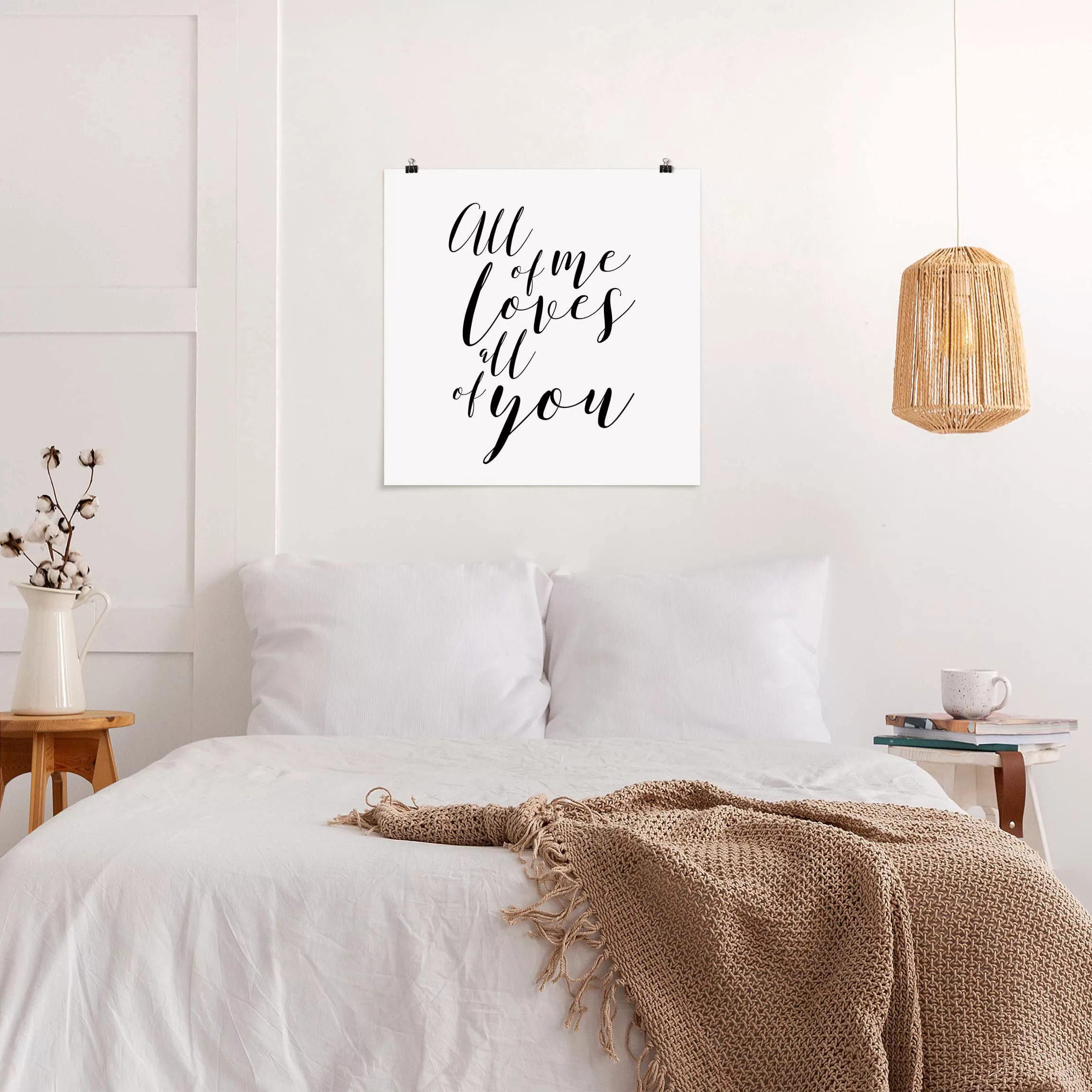 Poster Spruch - Quadrat All of me loves all of you günstig online kaufen