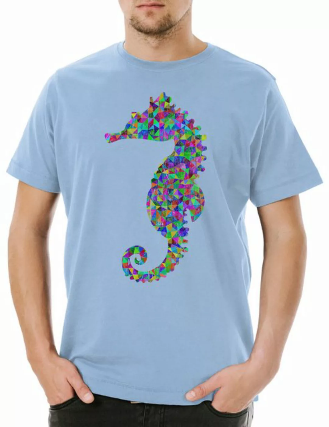 Urban Backwoods Print-Shirt Colored Sea Horse Herren T-Shirt Disco Dance Mu günstig online kaufen