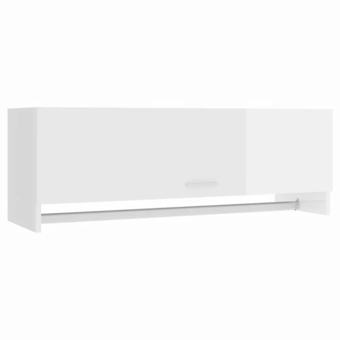 furnicato Kleiderschrank Hochglanz-Weiß 100x32,5x35 cm Holzwerkstoff günstig online kaufen