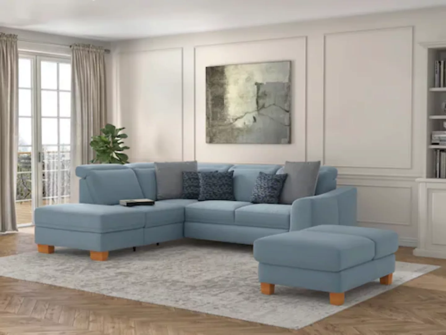 sit&more Ecksofa »Dundee L-Form«, mit Federkern und Massivholzfüßen, wahlwe günstig online kaufen