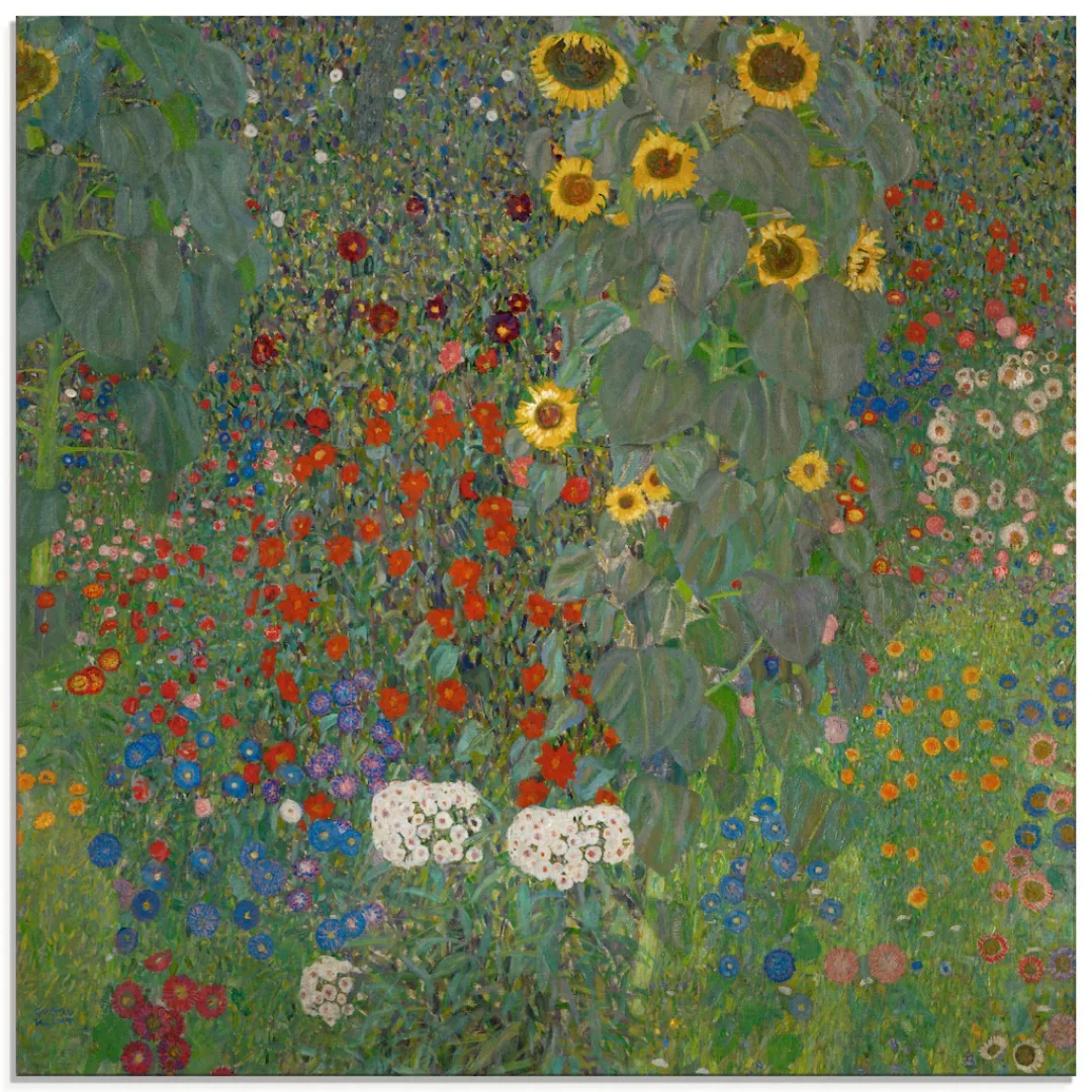 Artland Glasbild "Garten mit Sonnenblumen", Blumenwiese, (1 St.) günstig online kaufen