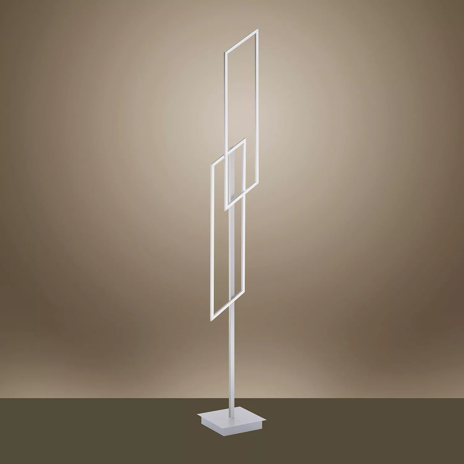 Paul Neuhaus LED-Stehleuchte, 2-flammig, `Rechtecke´ - silber - 24,2 cm - 1 günstig online kaufen