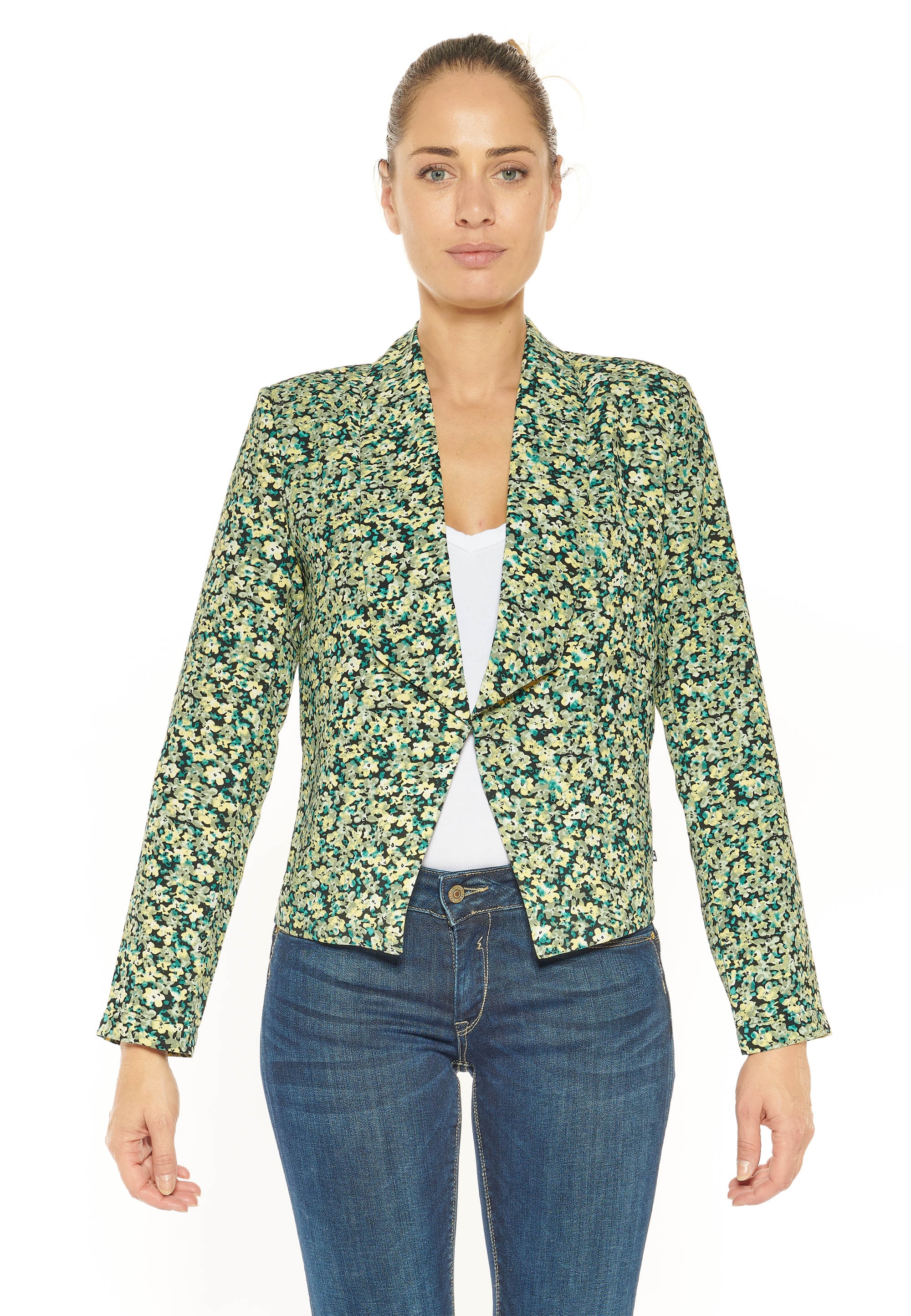 Le Temps Des Cerises Jackenblazer "MERYA", mit floralem Allover-Print günstig online kaufen