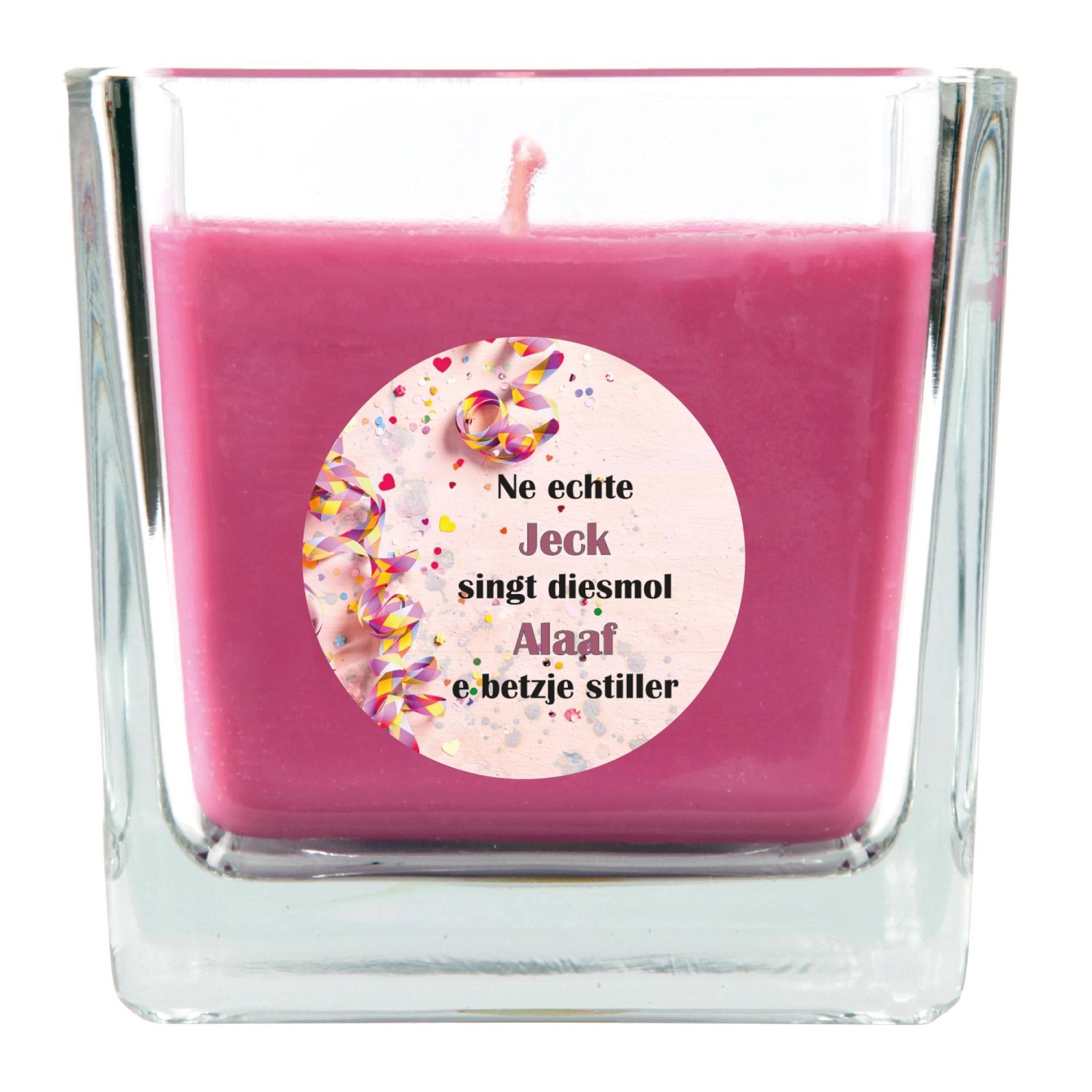 HS Candle Duftkerze & Glas Karneval Lila Viereck 50h günstig online kaufen