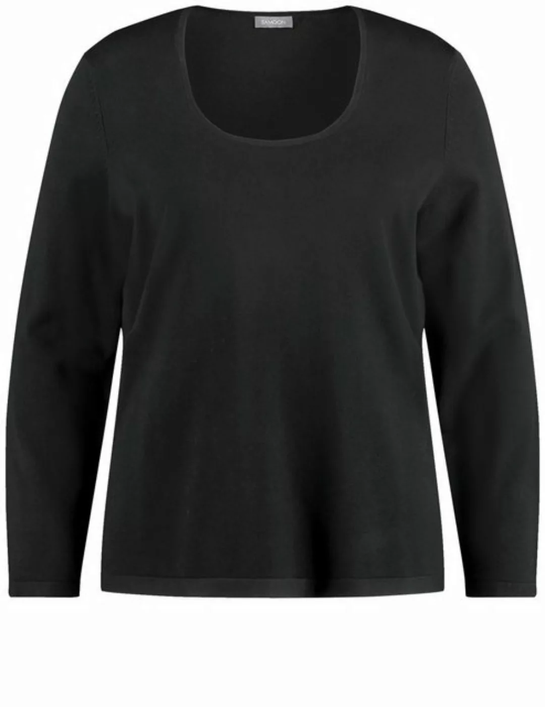 Samoon Rundhalspullover Basic Pullover mit tiefrundem Ausschnitt günstig online kaufen