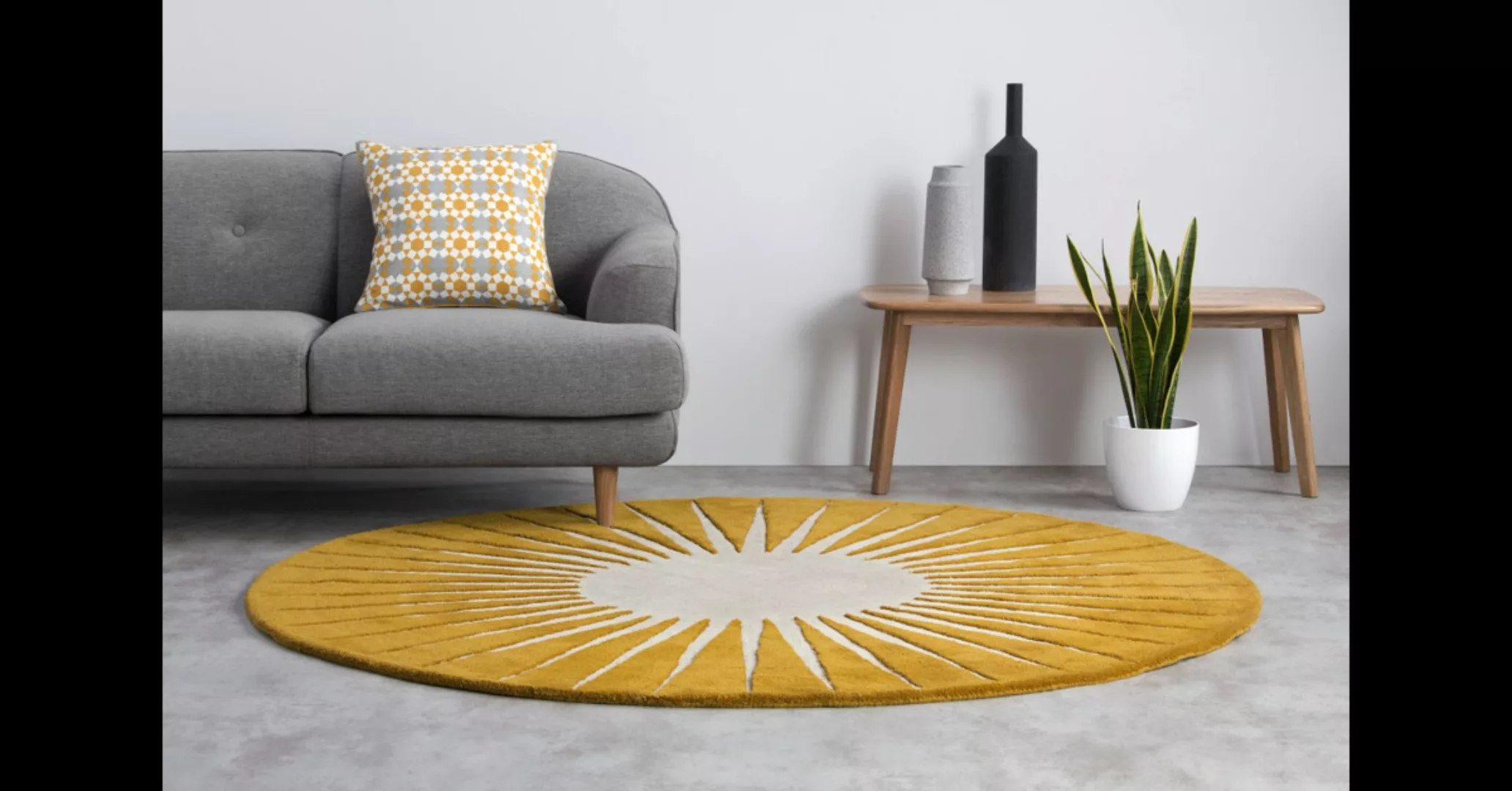 Vaserely runder Teppich (o 200 cm), Chartreuse - MADE.com günstig online kaufen