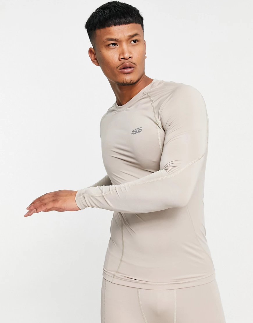 ASOS 4505 – Base Layer – Langärmliges Trainingsshirt mit Ziernaht-Neutral günstig online kaufen