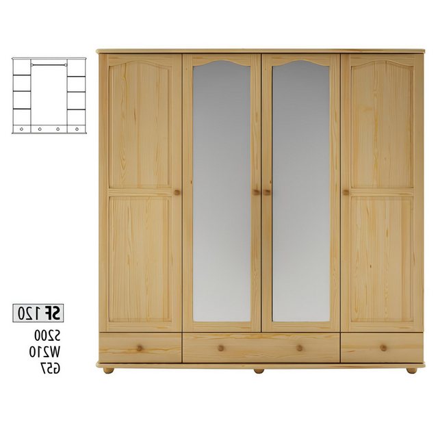 Xlmoebel Kleiderschrank Schlafzimmer-Kleiderschrank aus Holz - handgefertig günstig online kaufen