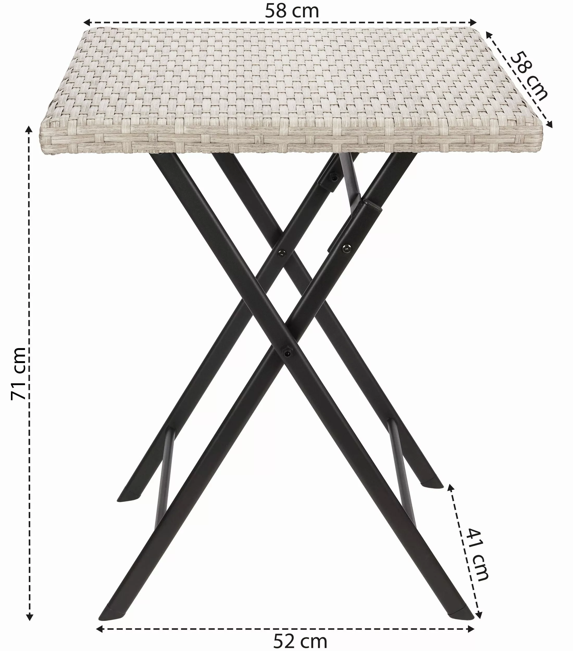 BRUBAKER Gartentisch Lugano - 58 x günstig online kaufen
