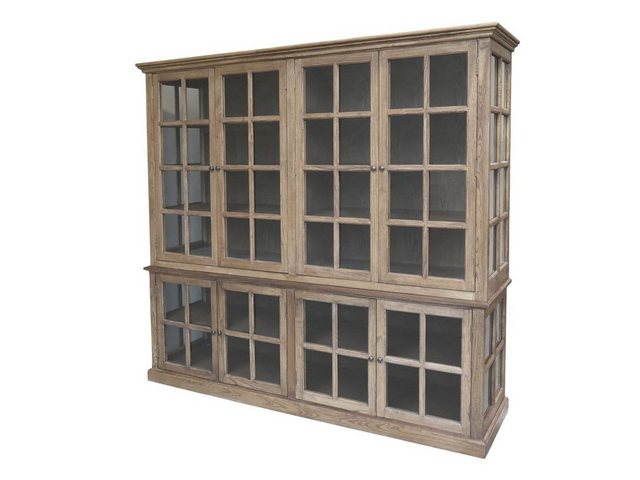 Chic Antique Glasvitrine Vitrinenschrank mit 8 Türen und Ablagen L220 cm na günstig online kaufen