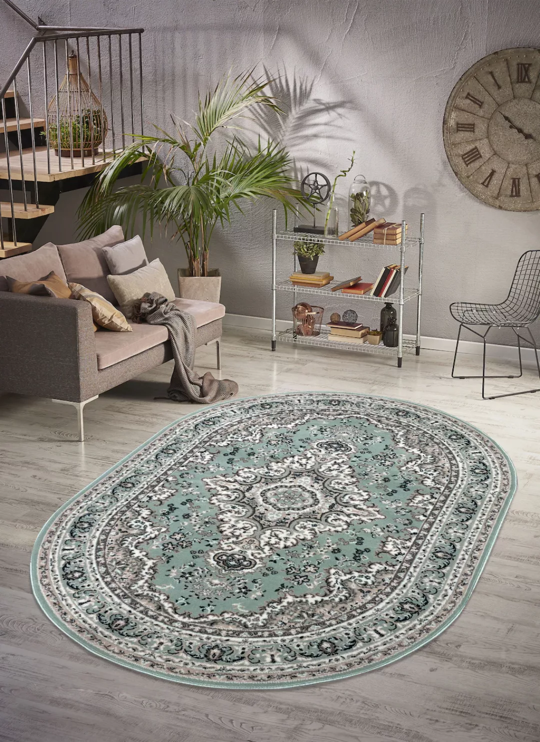 Home affaire Teppich »Oriental«, oval, 7 mm Höhe, Orient-Optik, mit Bordüre günstig online kaufen