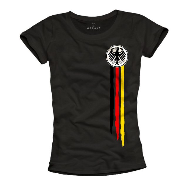 MAKAYA Kurzarmshirt Damen Trikot Deutschland Flagge EM WM T Shirt Fußball T günstig online kaufen