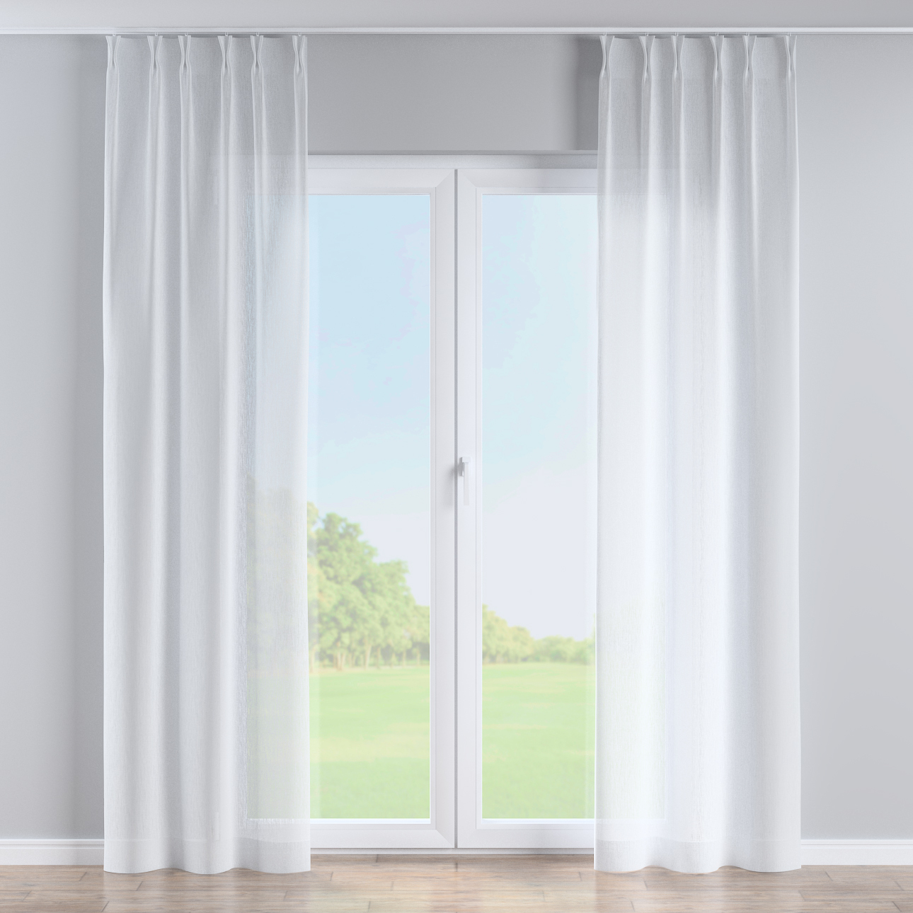 Vorhang mit flämischen 2-er Falten, weiß, Delicate Premium (144-57) günstig online kaufen