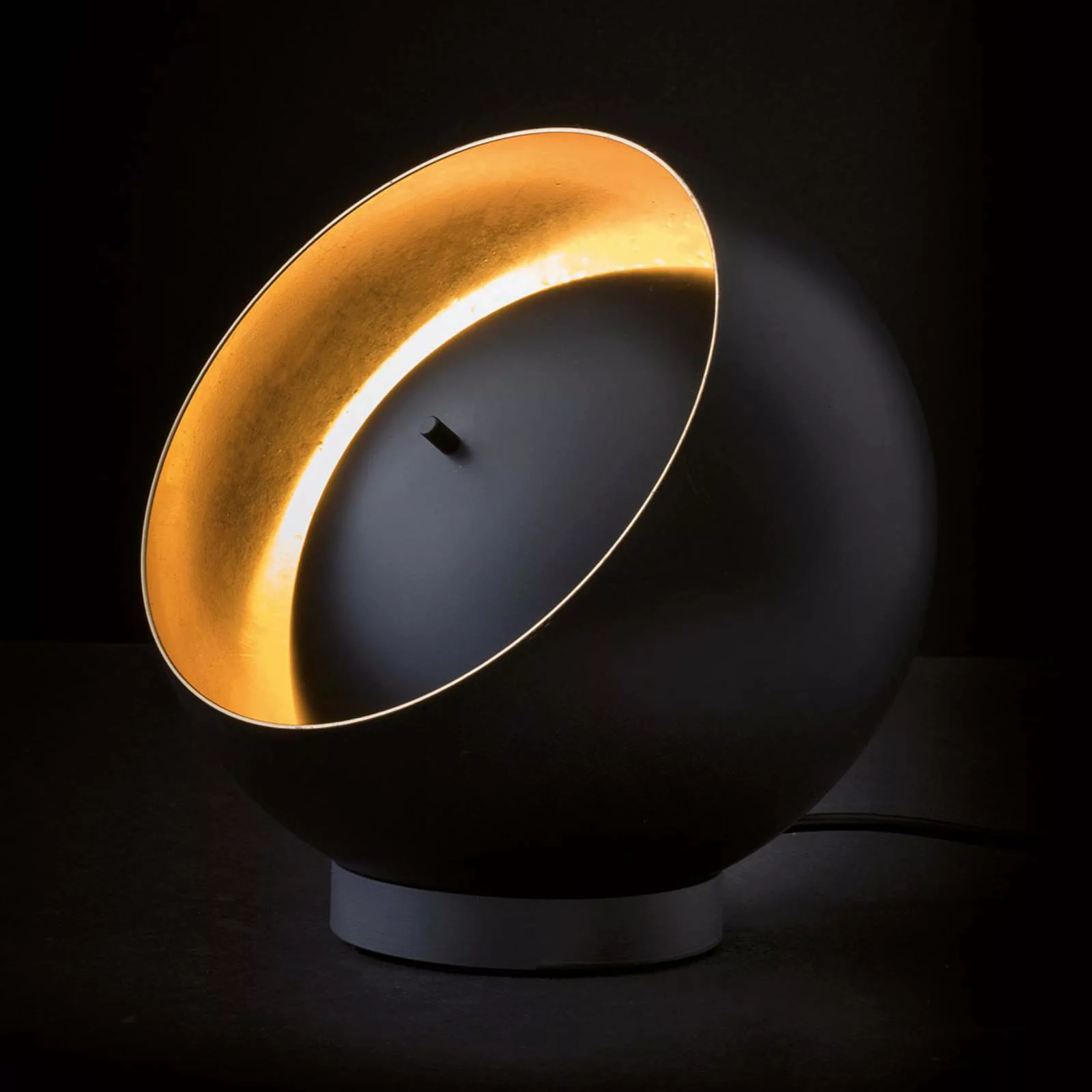 Oluce Eva LED-Tischleuchte in Kugelform schwarz günstig online kaufen