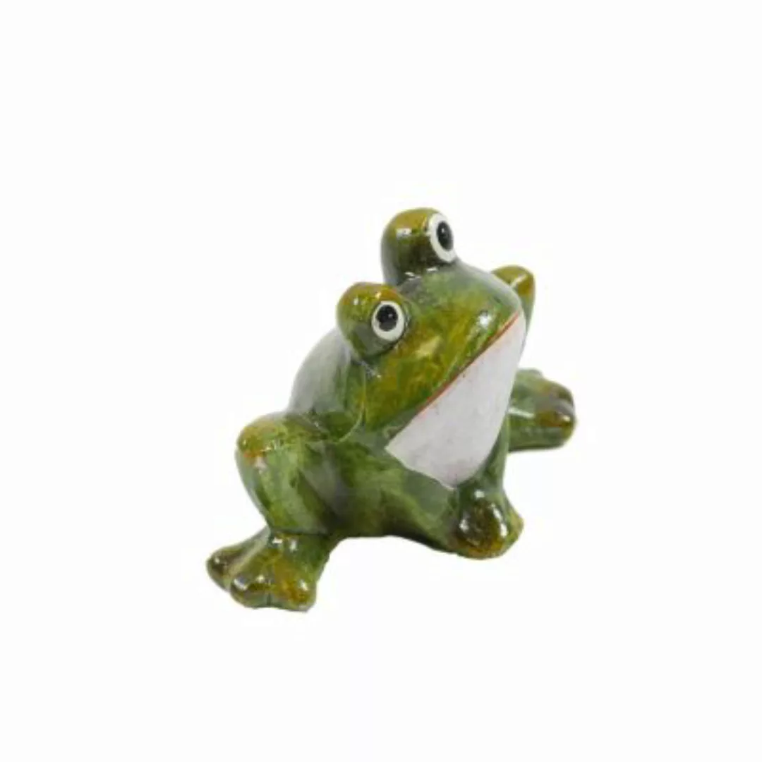 B & S Dekofigur Frosch grün sitzend Keramik H 10.8 cm mehrfarbig günstig online kaufen