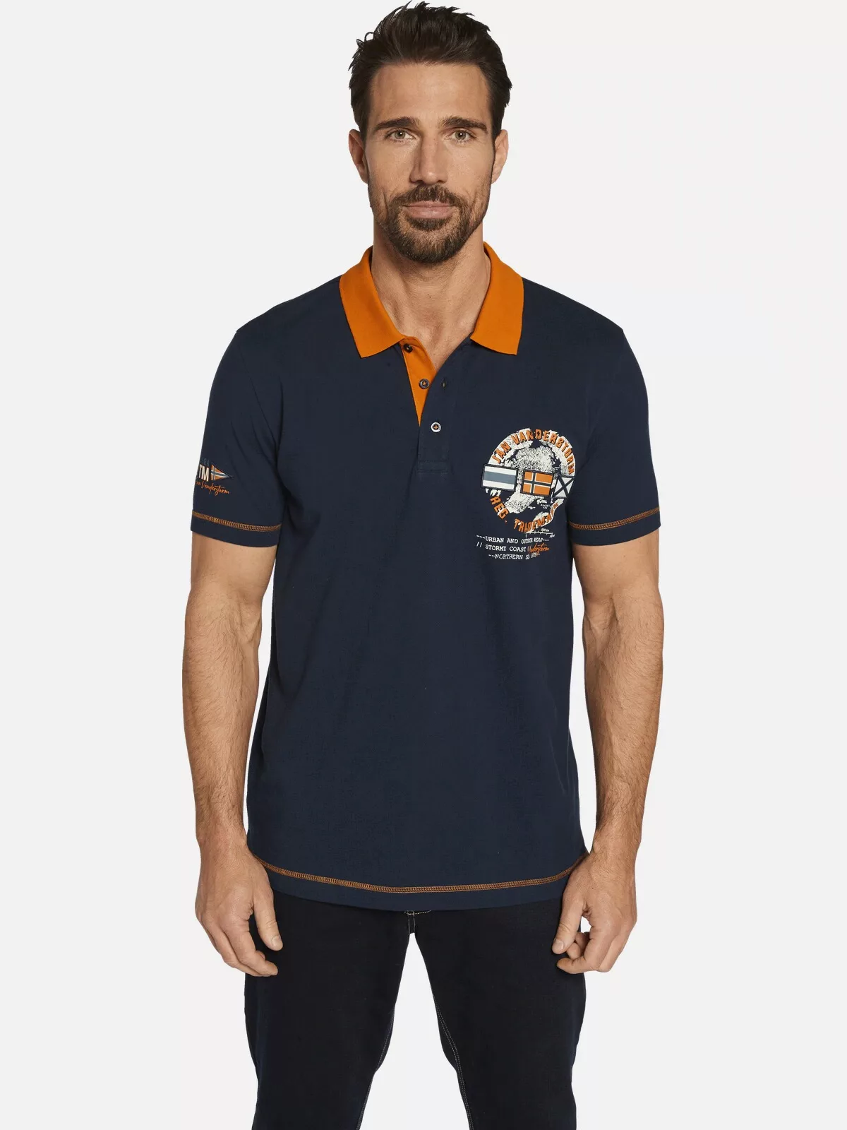 Jan Vanderstorm Poloshirt "Poloshirt RANDO", mit drei Patches günstig online kaufen