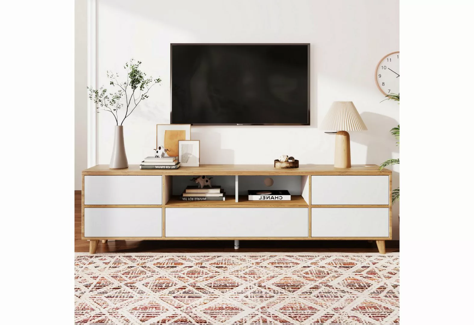 Gotagee TV-Schrank TV-Schrank Lowboard Wohnzimmermöbel Fernsehschrank Moder günstig online kaufen