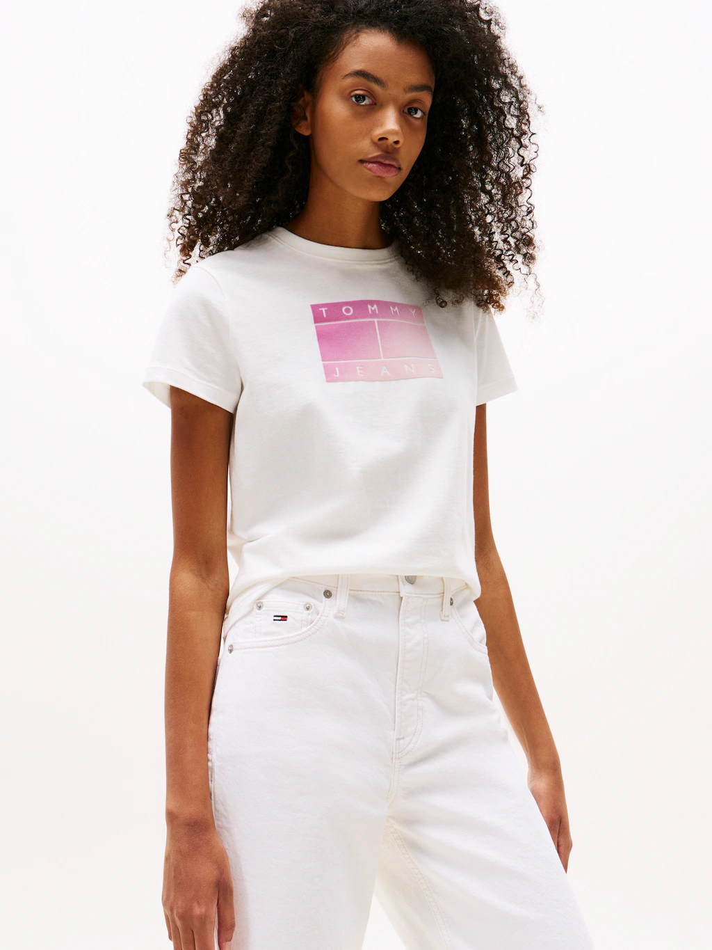 Tommy Jeans Kurzarmshirt "TJW REG GRADIENT FLAG SS" günstig online kaufen