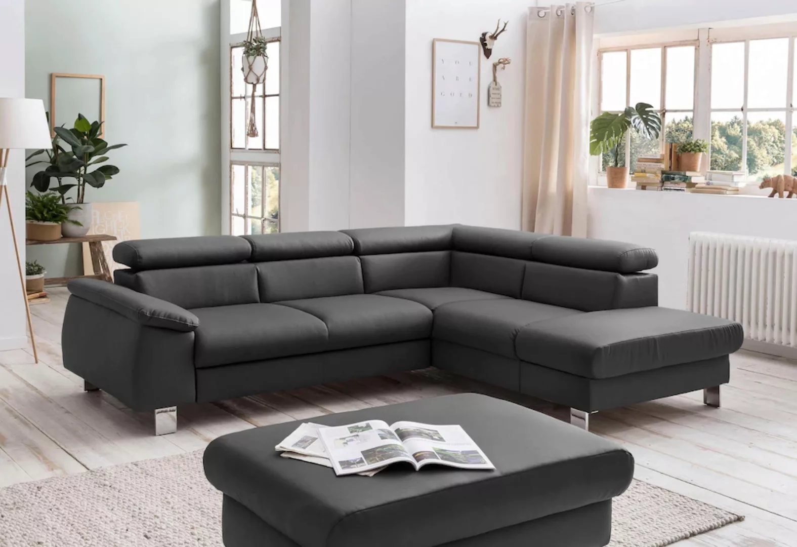 COTTA Ecksofa "Komaris L-Form", inklusive Kopf- bzw. Rückenverstellung, wah günstig online kaufen