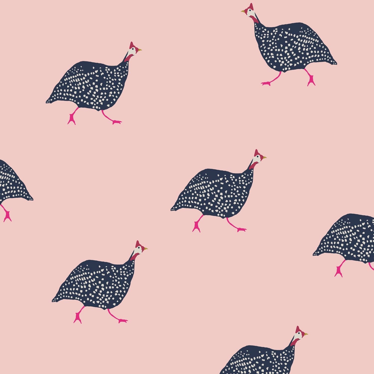 Joules Vliestapete Guinea Fowl Blush Pink Rosa FSC® günstig online kaufen