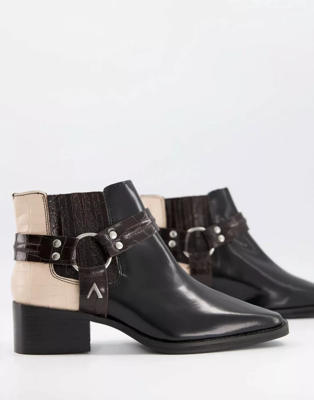 ASRA – Mariana – Stiefel aus schwarzem Leder mit Riemendetail günstig online kaufen