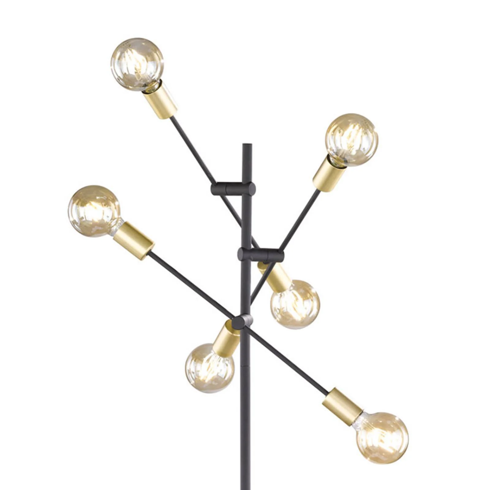 Stehlampe Cross in trendigem Schwarz-Gold-Design günstig online kaufen