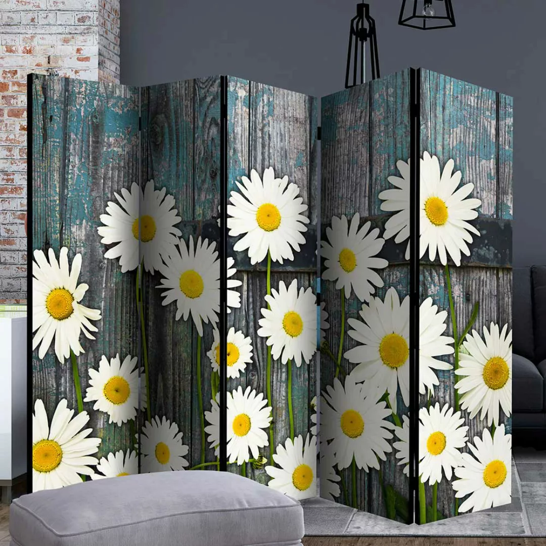 Landhausstil Paravent mit Blumen Motiv 3 oder 5 Elemente günstig online kaufen