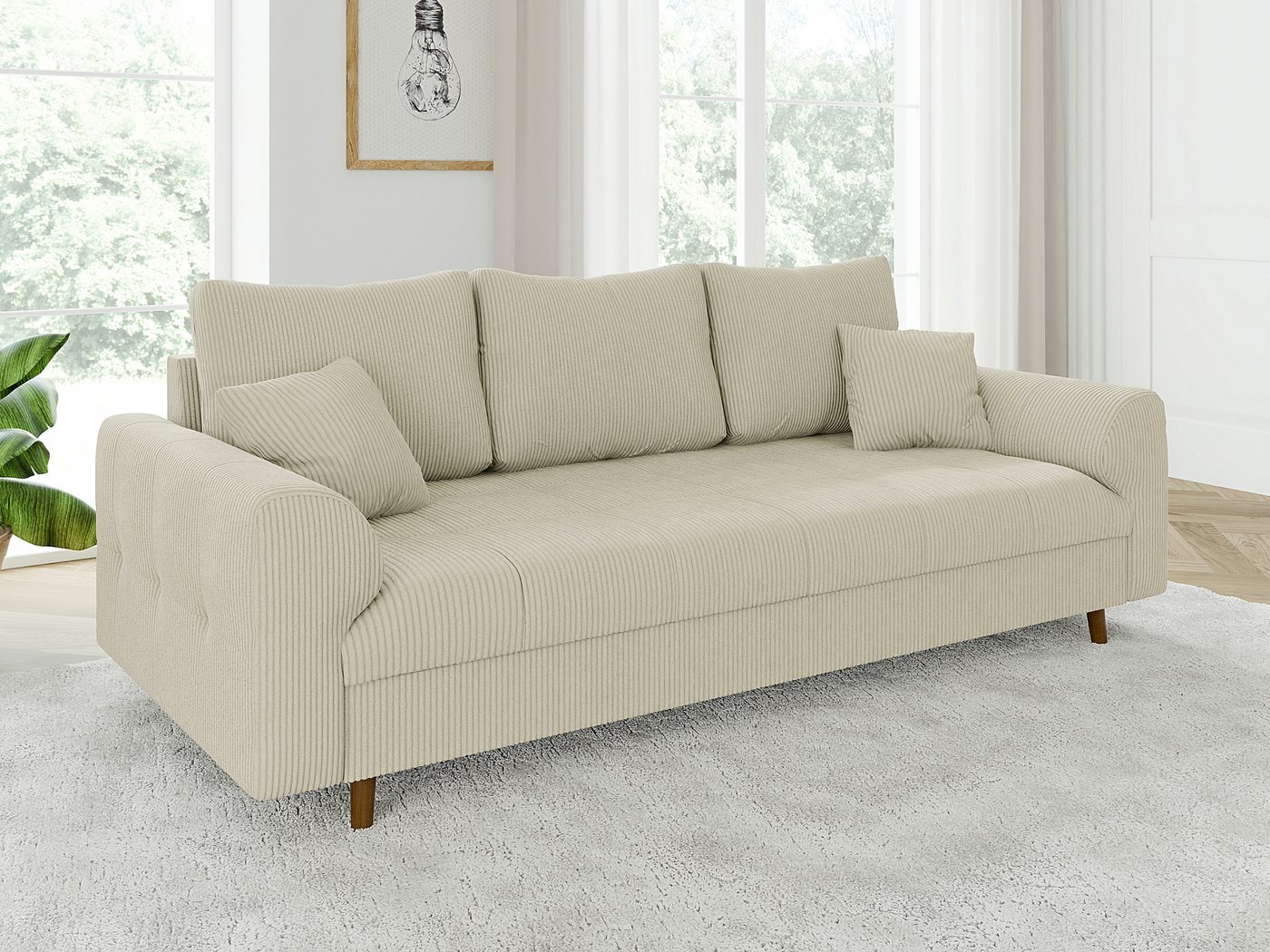 S-Style Möbel Sofa 3 sitzer Zara mit Holzfüßen im skandinavischen Stil aus günstig online kaufen