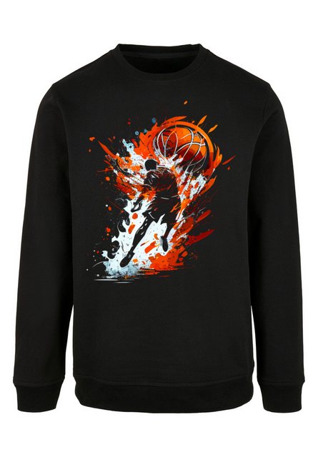 F4NT4STIC Kapuzenpullover Basketball Splash Orange Sport CREW Print günstig online kaufen