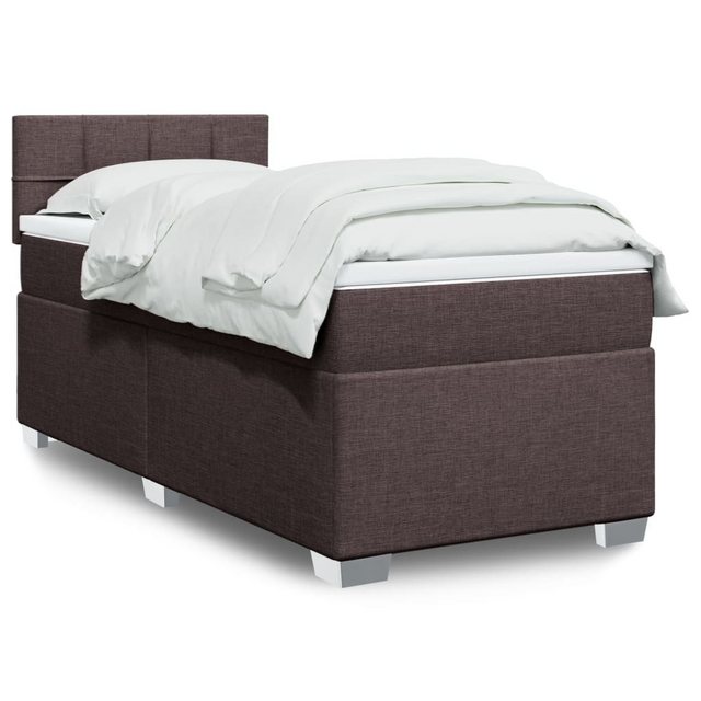 vidaXL Boxspringbett mit Matratze Dunkelbraun 90x190 cm Stoff2097782 günstig online kaufen