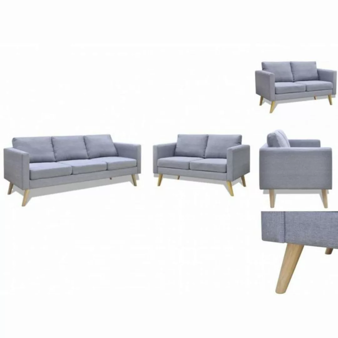 vidaXL Sofa Sofa Set 2-Sitzer und 3-Sitzer Stoff Hellgrau günstig online kaufen