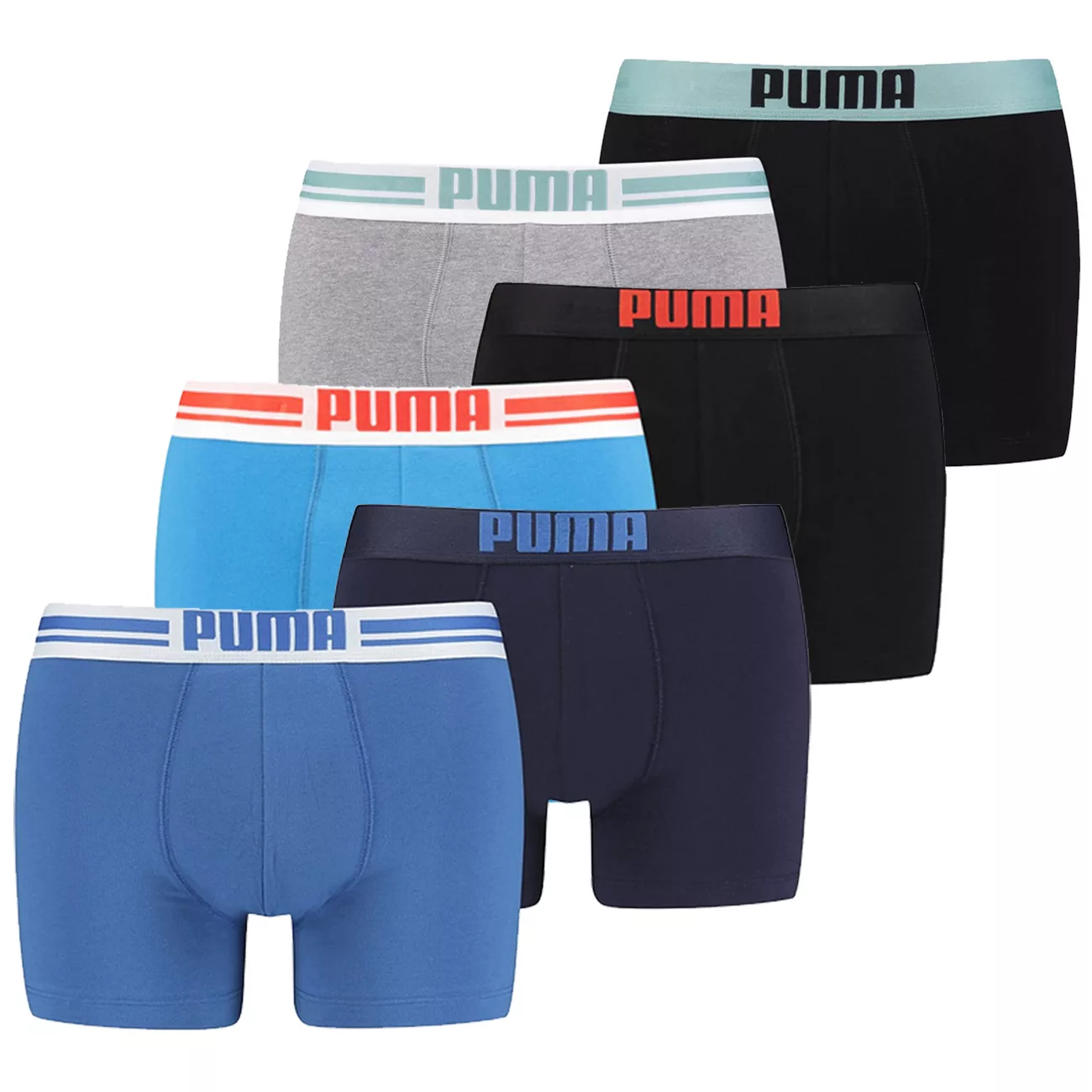 Puma Herren Boxershort PLACED LOGO BOXER - 6er Farbmix günstig online kaufen