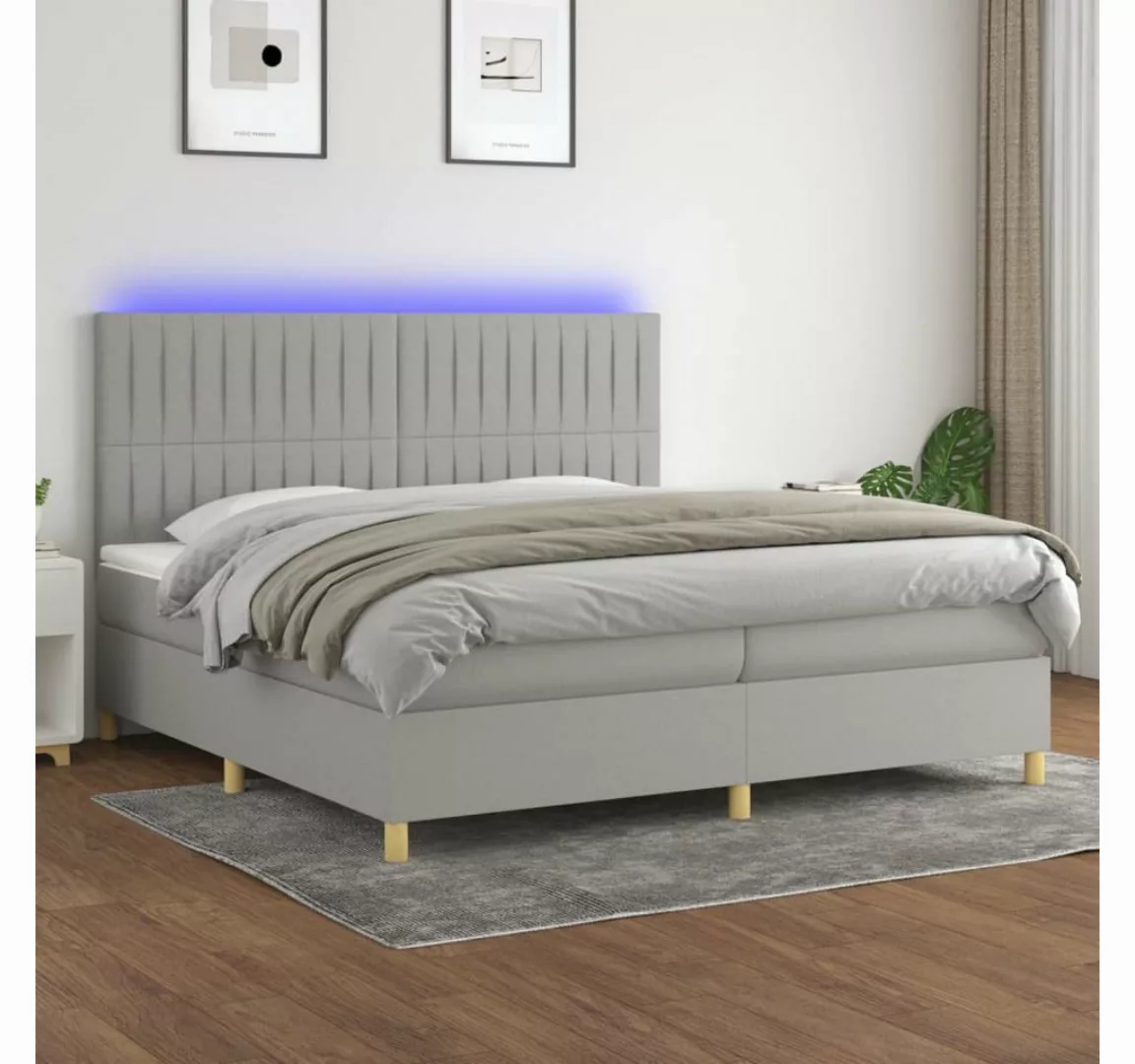 vidaXL Boxspringbett Bett Boxspringbett mit Matratze & Topper & LED (200 x günstig online kaufen