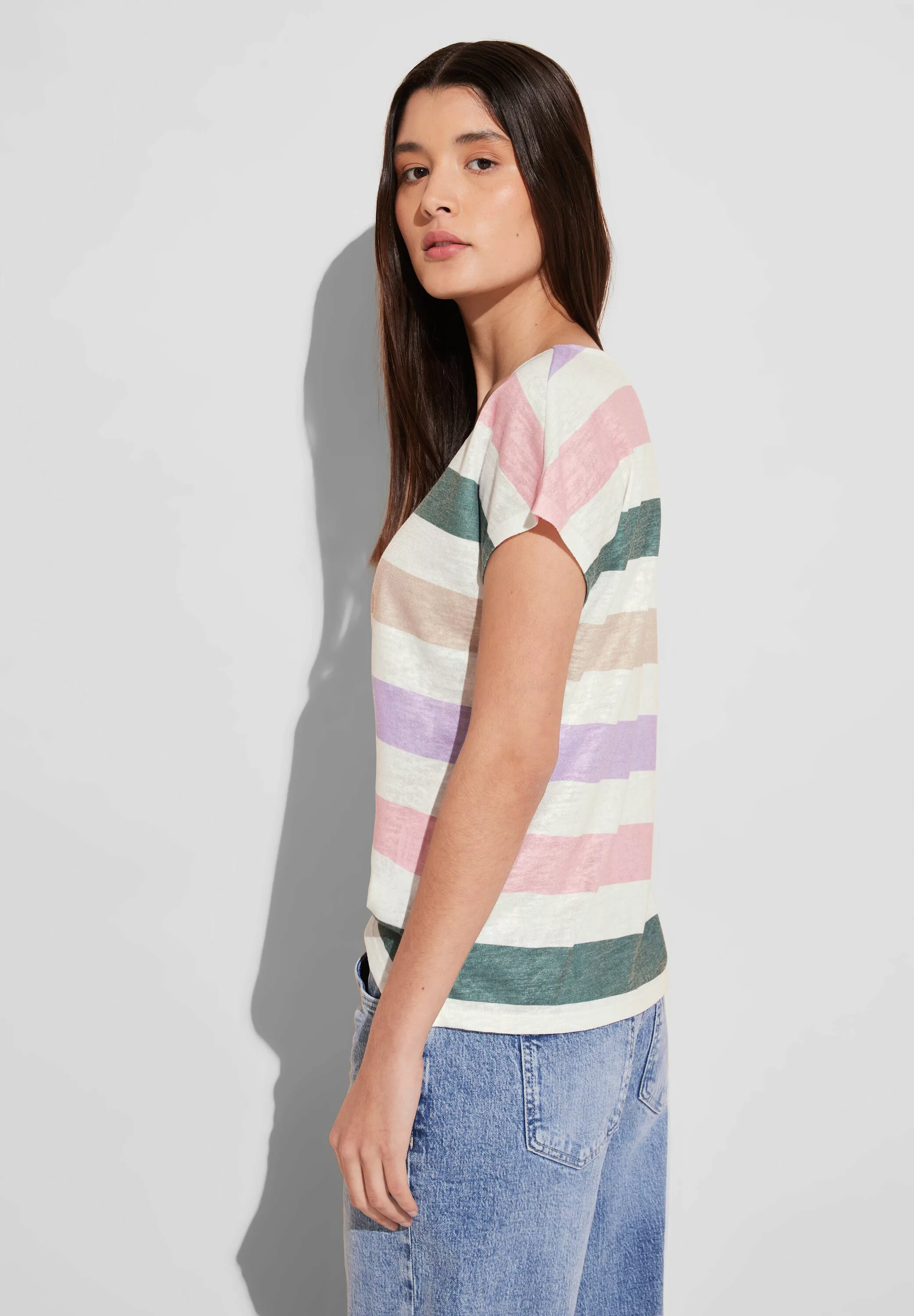 STREET ONE Shirttop mit mehrfarbigen Streifen günstig online kaufen